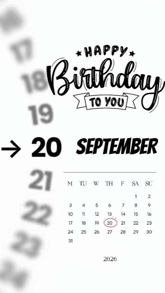 ANNIVERSAIRE 20 SEPTEMBRE 2026