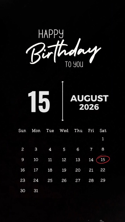 BIRTHDAY 15 AUGUST