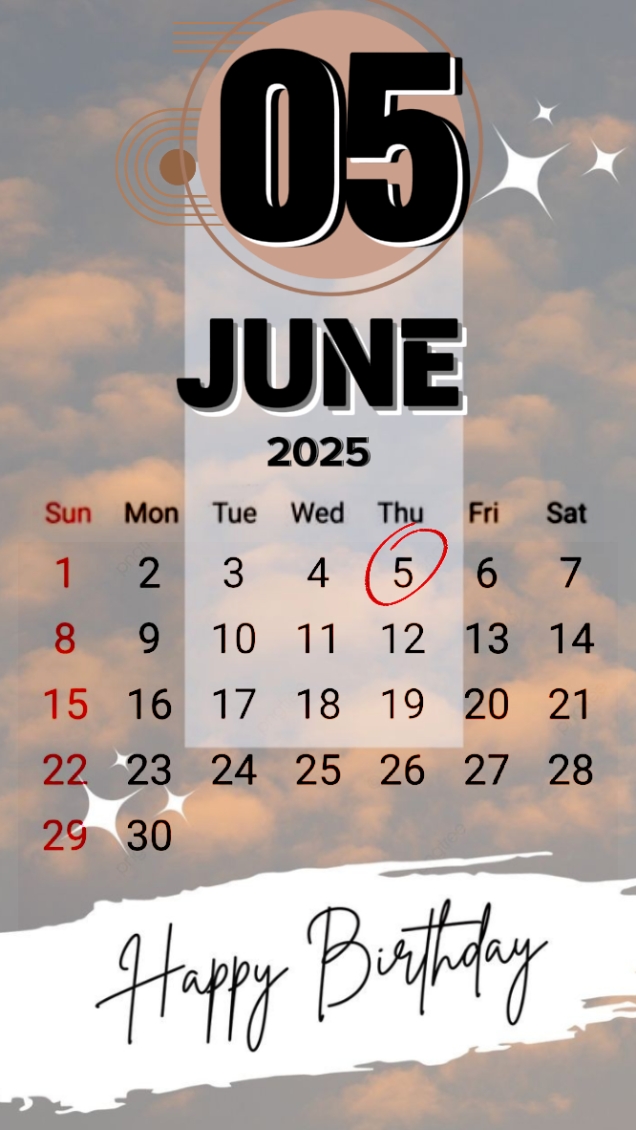 Aniversário 5 de junho de 2025
