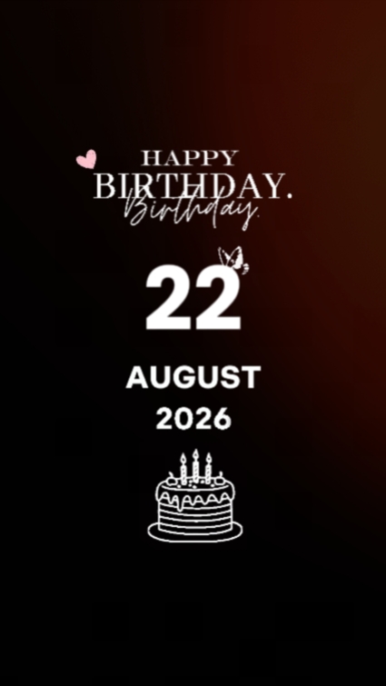 Hbd mylove 22 august