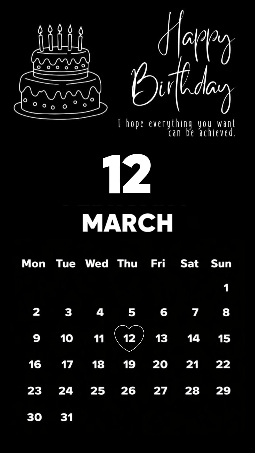 12 March Birthday
