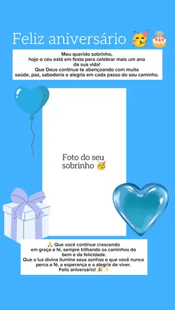 parabéns sobrinhoo