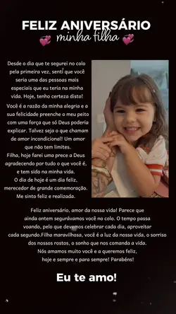 Parabéns filha 
