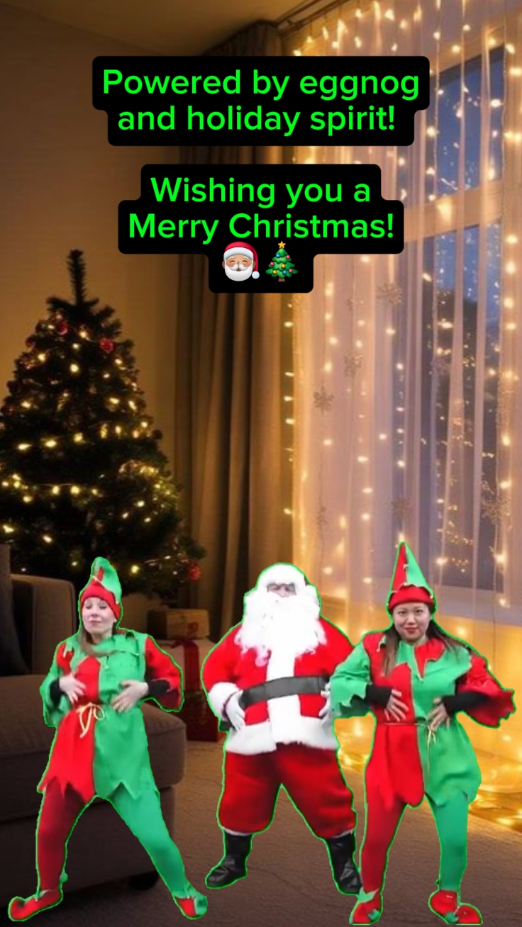 Dançando santa elfos