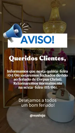 Aviso de feriado