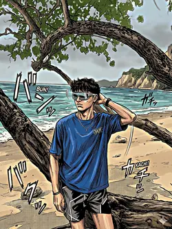 manga style cool boy