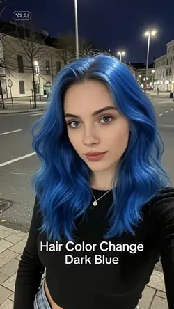 Hair color dark blue