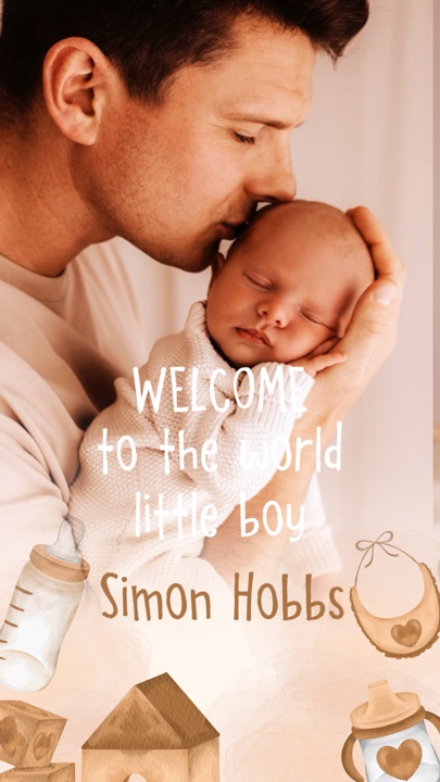 Happy new born boy