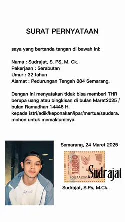 surat pernyataan THR