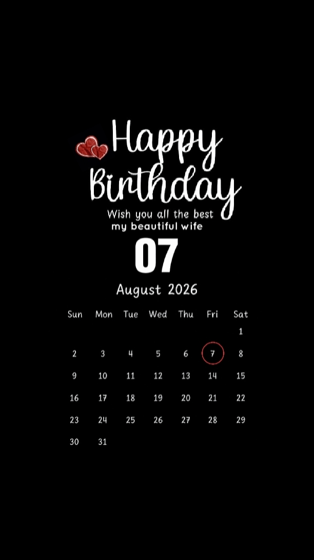 HBD WIFE 07 AUGUST