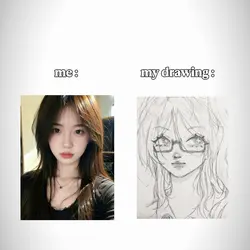 me vs my drawing