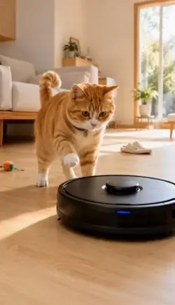 ルンバに乗りたい猫