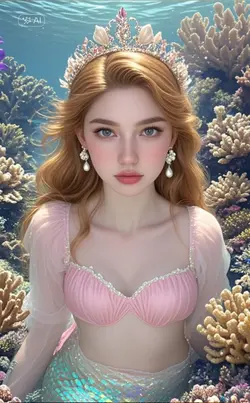 soft pink mermaid ai