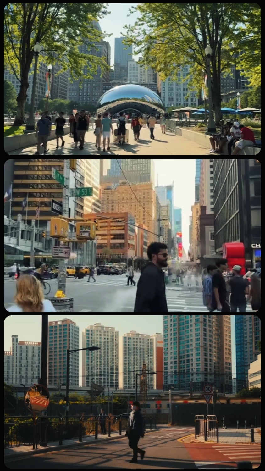 collage 3 vidéos