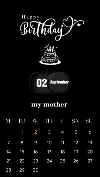 Aniversário mãe 2 setembro