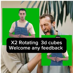 Two 3d cube rotation