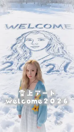 雪に似顔絵⛄️