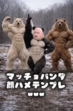 マッチョパンダ顔ハメテンプレwww