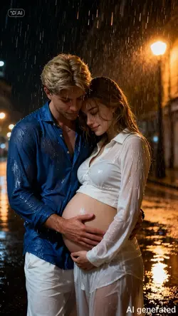 couple in the rain