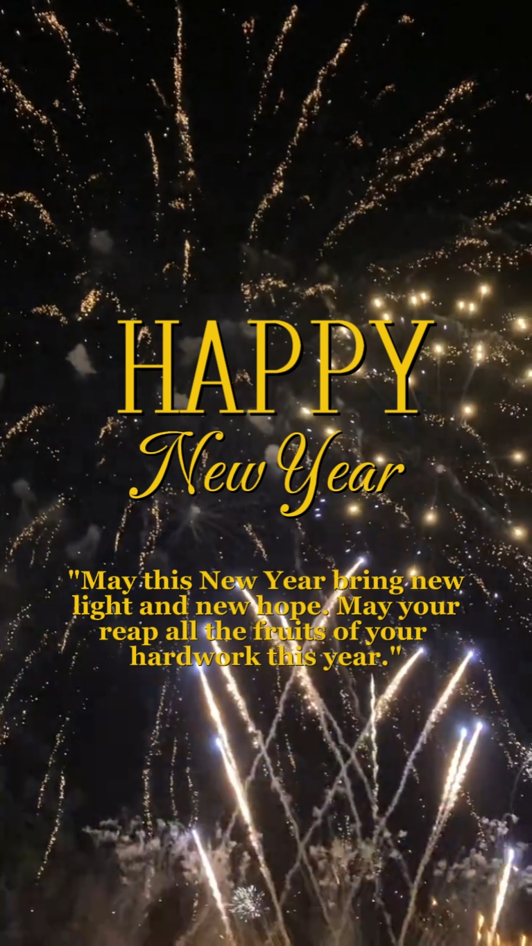 C2B New Year Greetings Gold Dynamic Poster