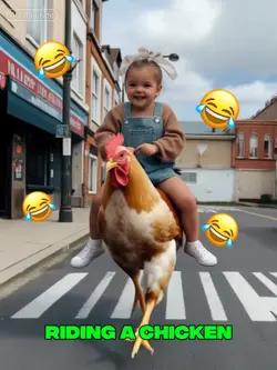 Riding a chicken