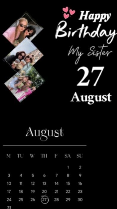 HBD sister  27 Augus