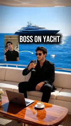 Boss on yacht