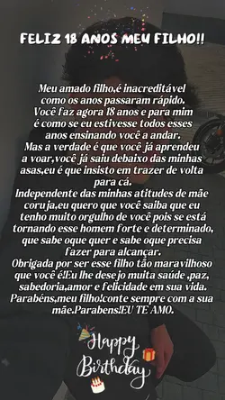 feliz 18 anos filho