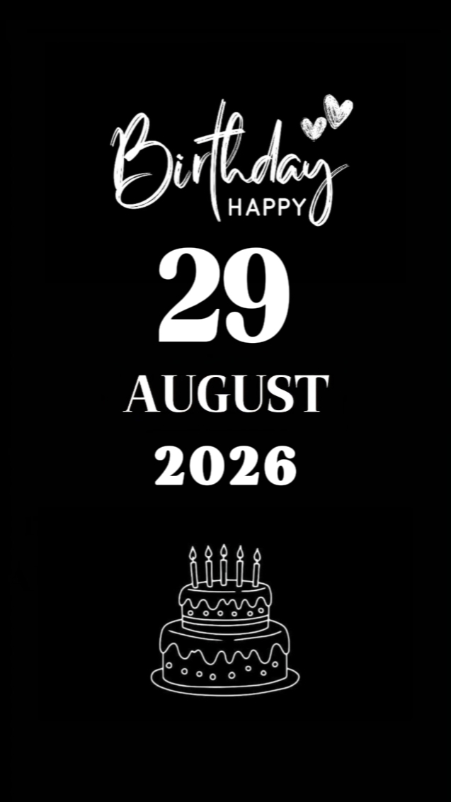 ANNIVERSAIRE 29 AOÛT 2026