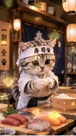 🐱 マンチカン寿司職人、爆誕🍣