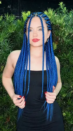 box braids blue 