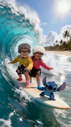 surfing with stitch 
