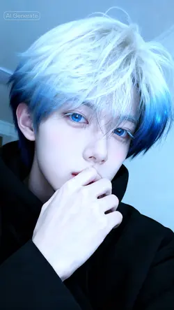 AI Albino Blue Hair