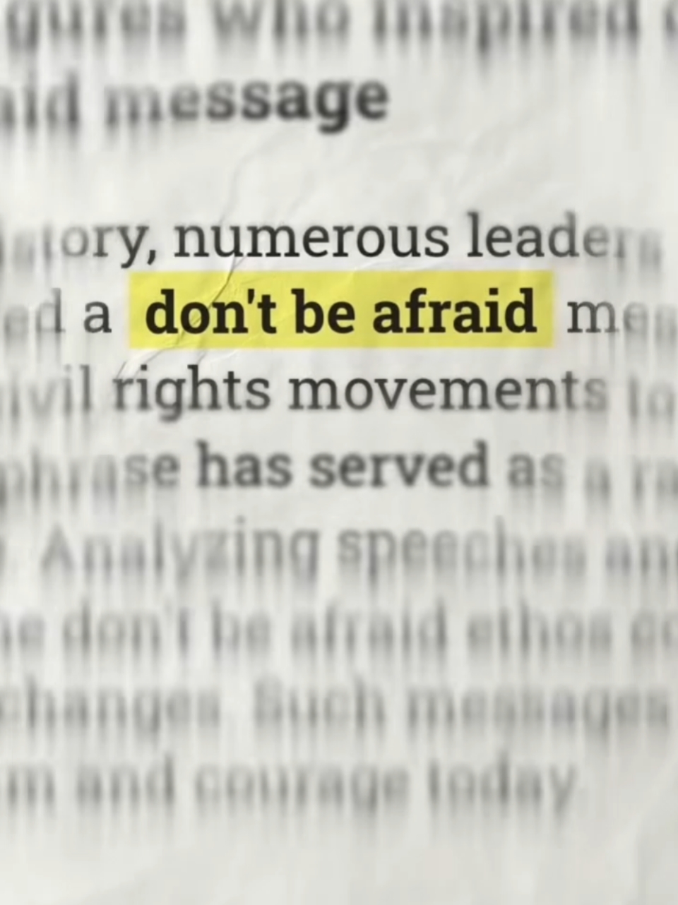 DON'T BE AFRAID 