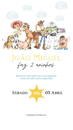 Convite •TOY STORY•