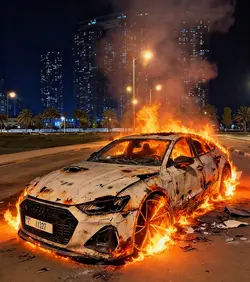 Car on fire 