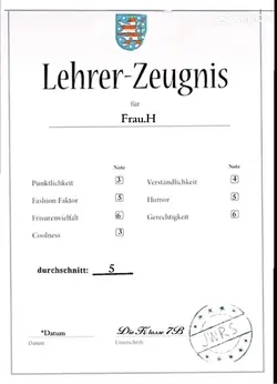 Lehrer Zeugnis