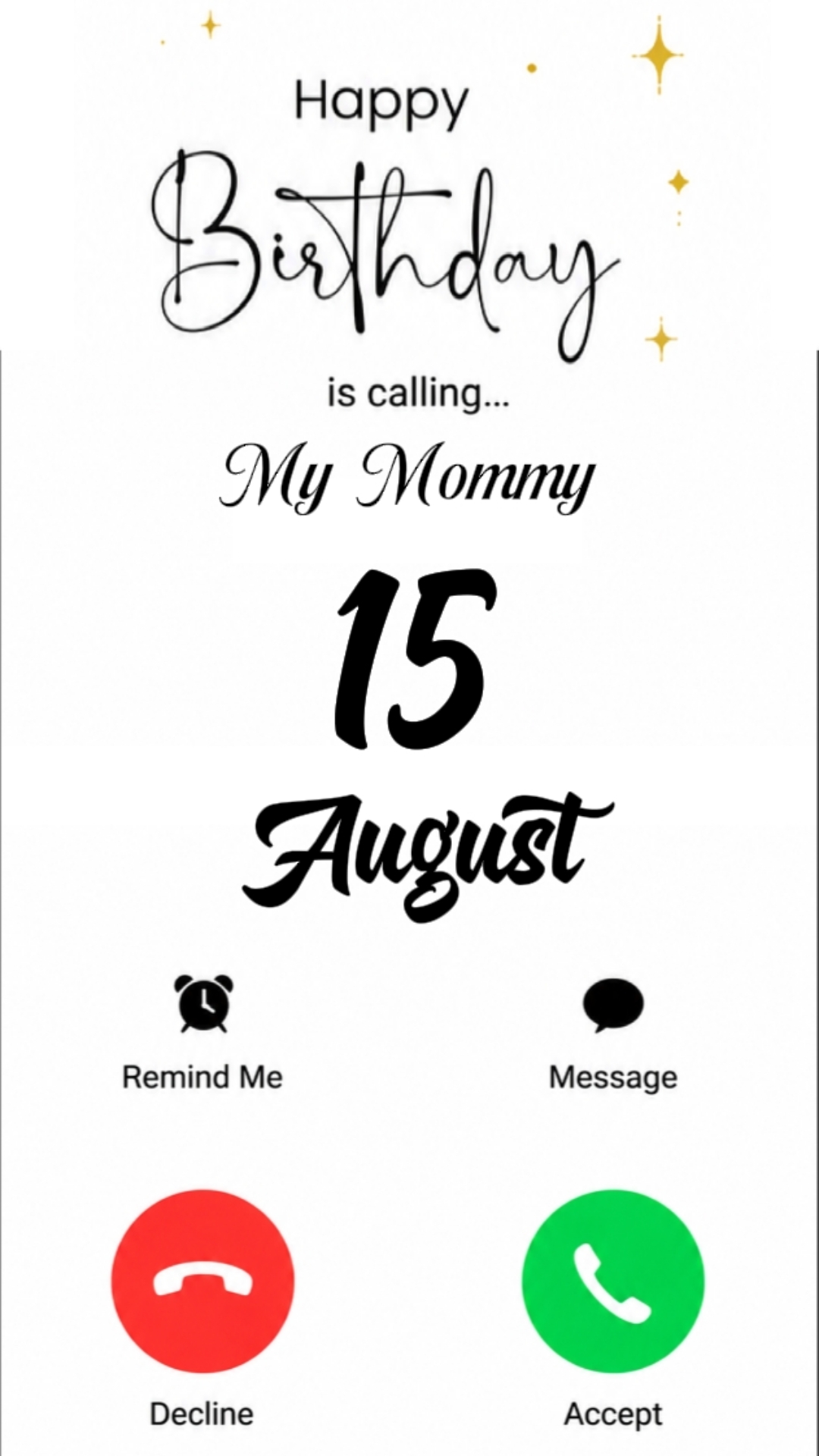 HBD MOM 15 AUGUST