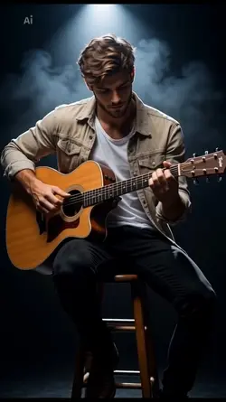 Playing the guitar