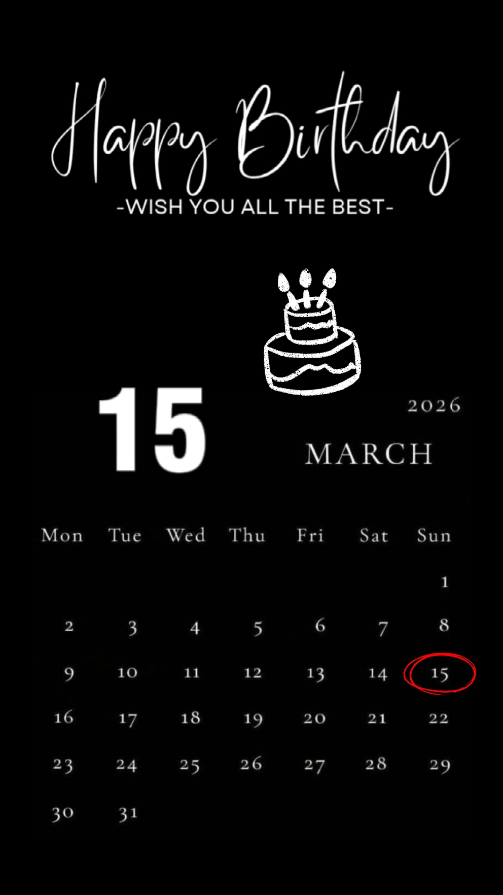 Anniversaire 15 mars