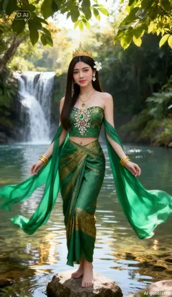 ชุดไทยสีเขียว