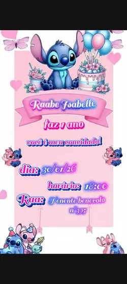 convite do stitch 