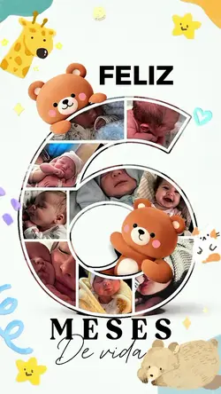 feliz 6meses colagem