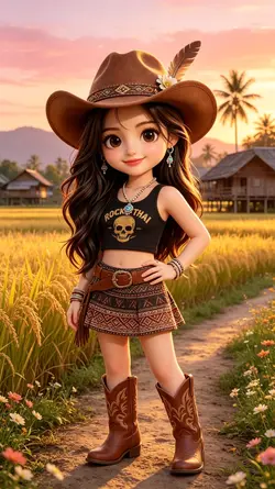 เด็ก chibi 3D ขาร๊อค
