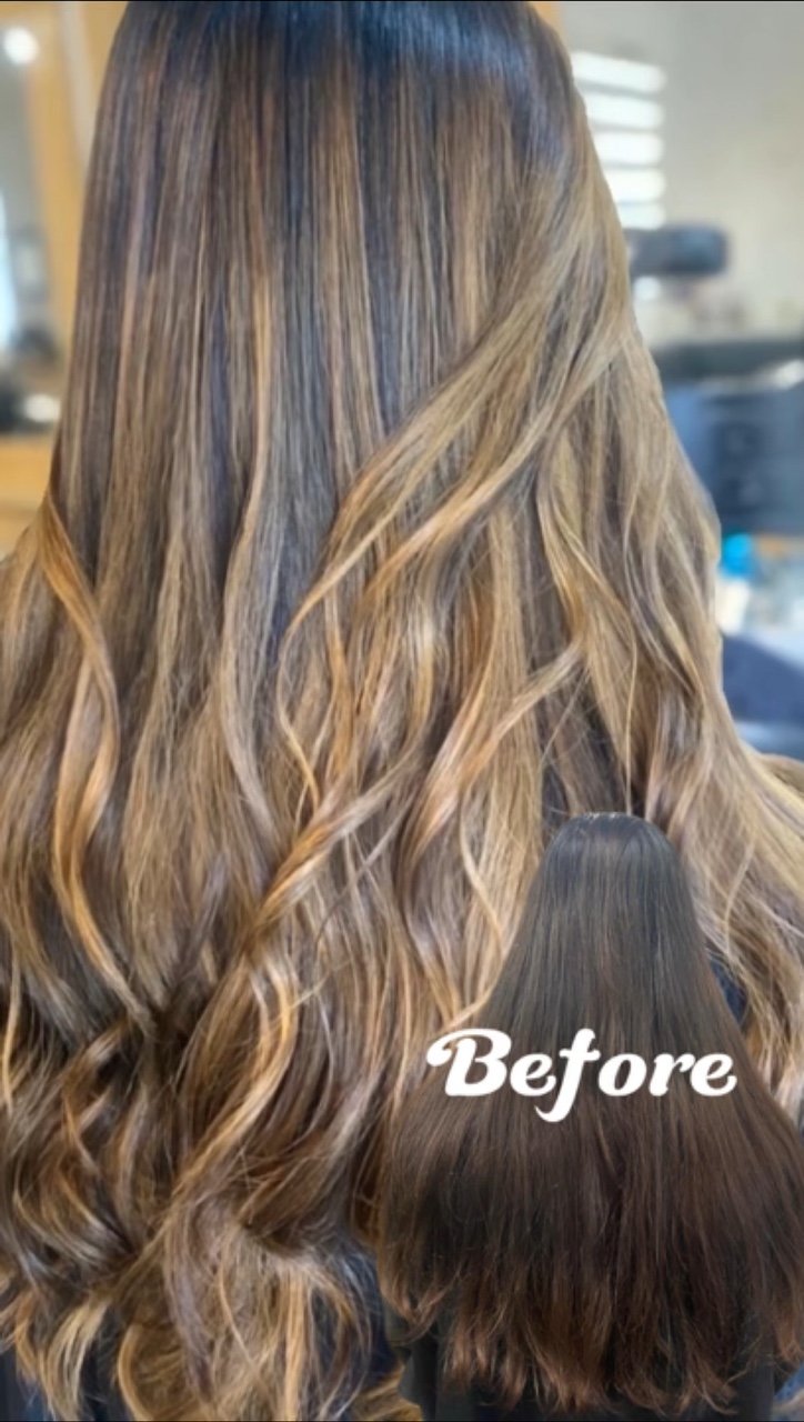 Cheveux avant / après