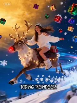 Riding reindeer