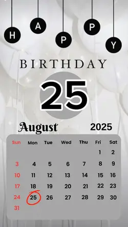 birthday 25 August 