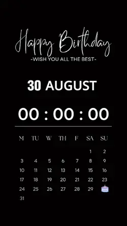 Birthday 30 August 