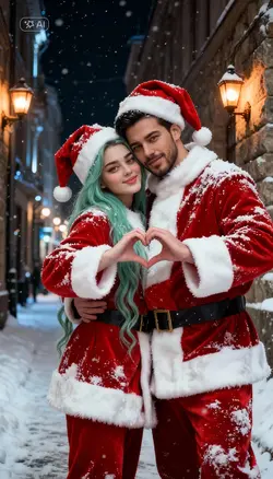 Paar am Weihnachtsta