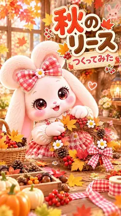 【ゆるふわ森🌳】秋のリース作ったよ